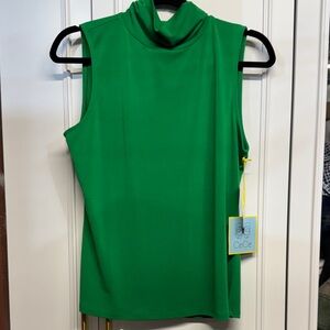 CeCe Emerald Green Cowl Neck Sleeveless Blouse